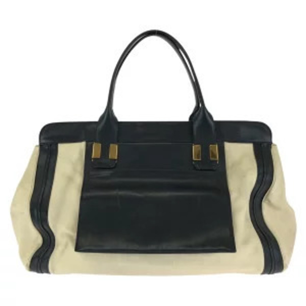 Chloe black tote Handbag beige Alice bag Black Tan